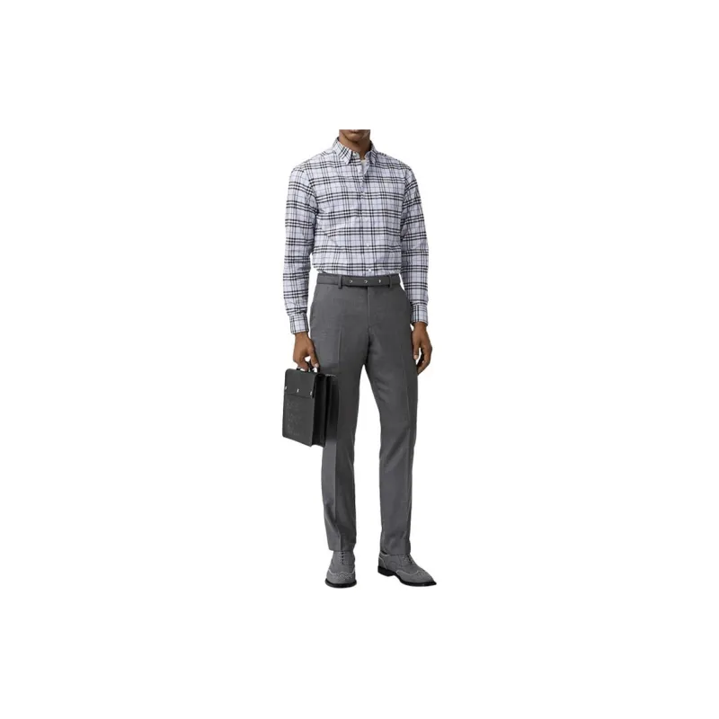 Burberry Shirts Men Sky Blue-1
