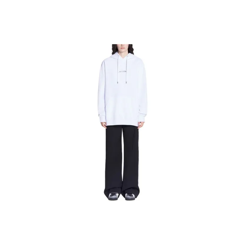 Lanvin Logo Embroidered Drawstring Hoodie-5