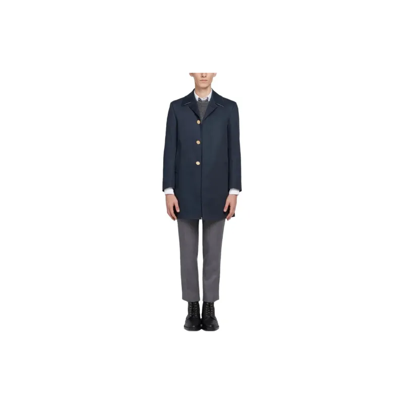 THOM BROWNE Mac Bal Collar Overcoat-1
