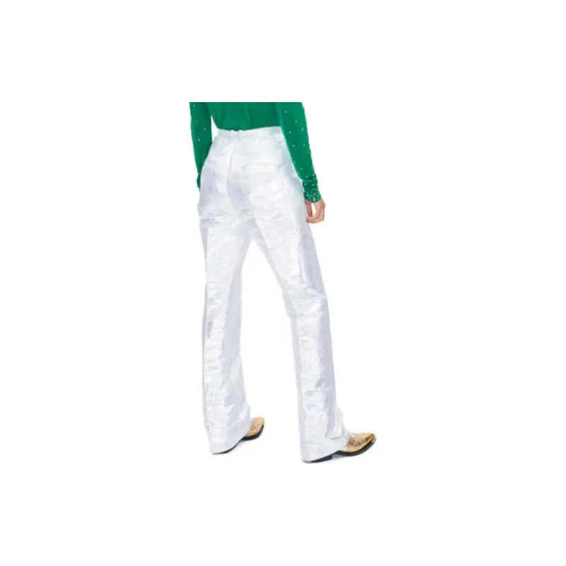 Rabanne H&M Shimmery Metallic Tailored Suit Pants Mens Silver-2