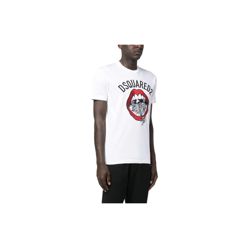 DSQUARED 2 Graphic Embroidered Crewneck T Shirt-8