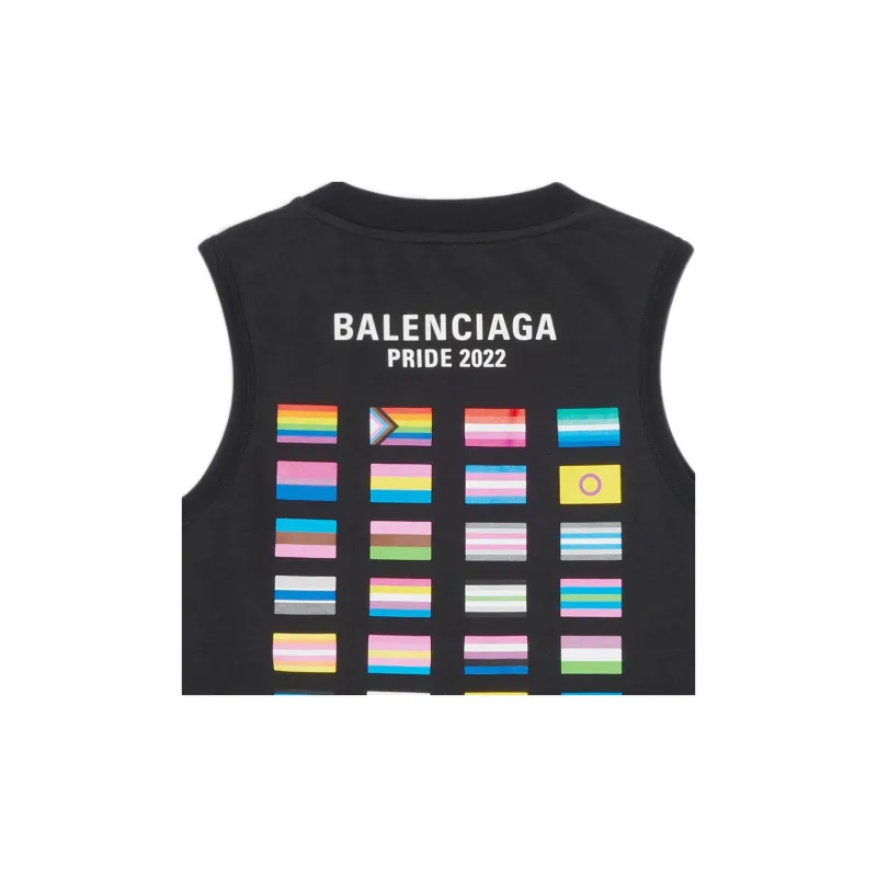Balenciaga Balenciaga PRIDE 22 FW22 Tank Tops Slim Fit Men's Black-4
