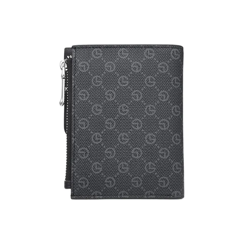 GOLDLION PVC Brand Print Wallet Men's Black-2