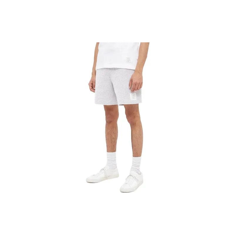 THOM BROWNE Logo Patch Drawstring Shorts-3