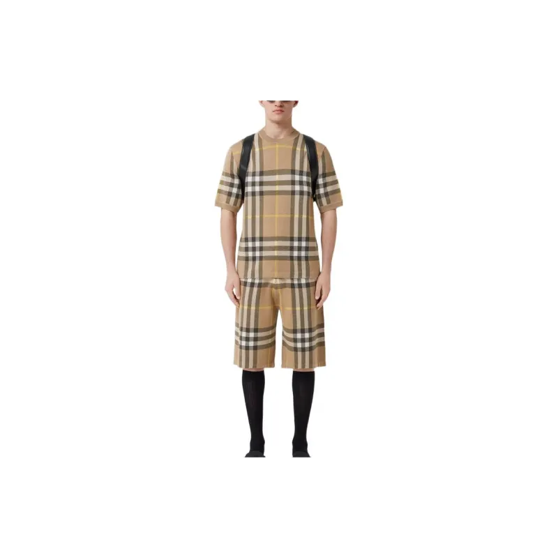 Burberry Tartan Motif Bermuda Shorts Beige-2