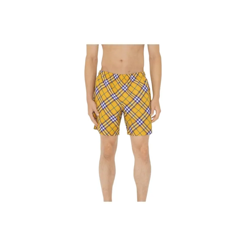 Burberry Check Printed Knee Length Swim Shorts-1