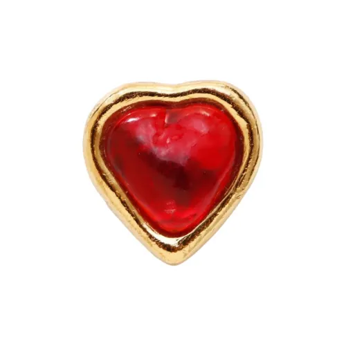 SAINT LAURENT Pre-Owned Heart Motif Stone Brooch