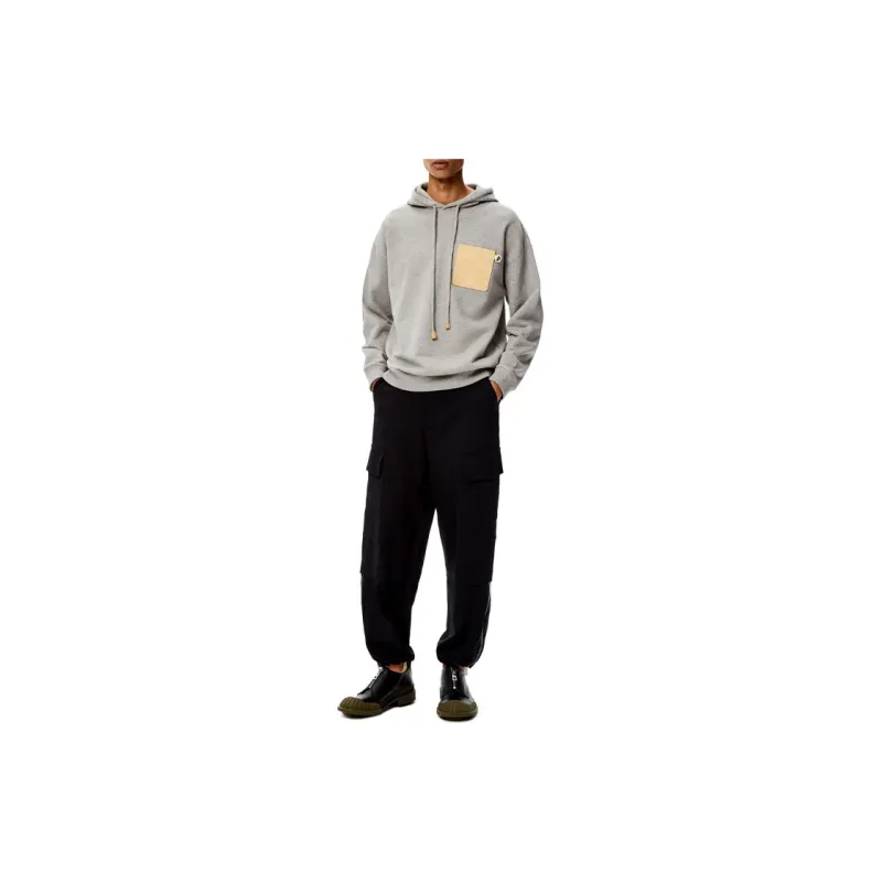 LOEWE Anagram Leather Patch Hoodie-1