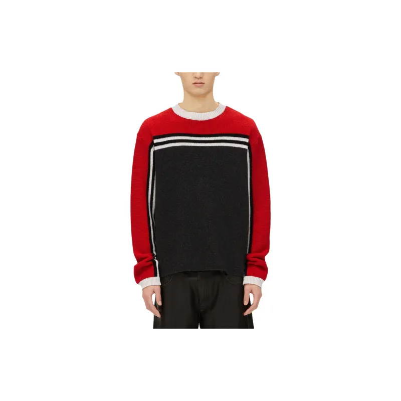 MSGM Colour Block Striped Crewneck Jumper-1