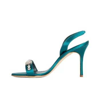 MANOLO BLAHNIK One Strap Sandals 9cm Women's Green