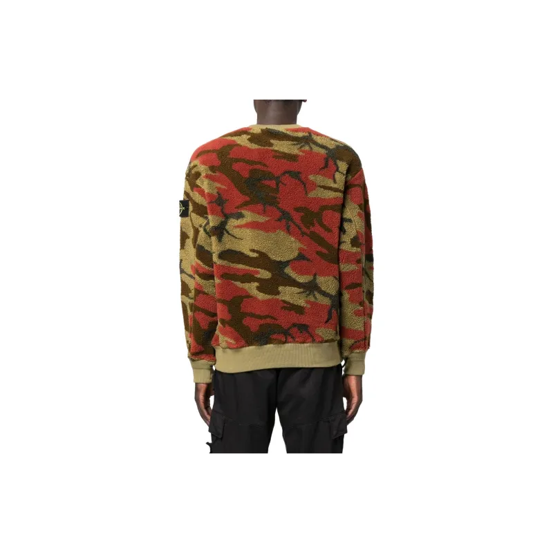 STONE ISLAND Camouflage Pattern Crewneck Fleece Jumper-2