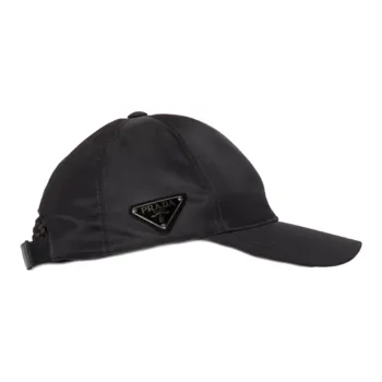 PRADA Recycled Nylon Baseball Caps Women's Black