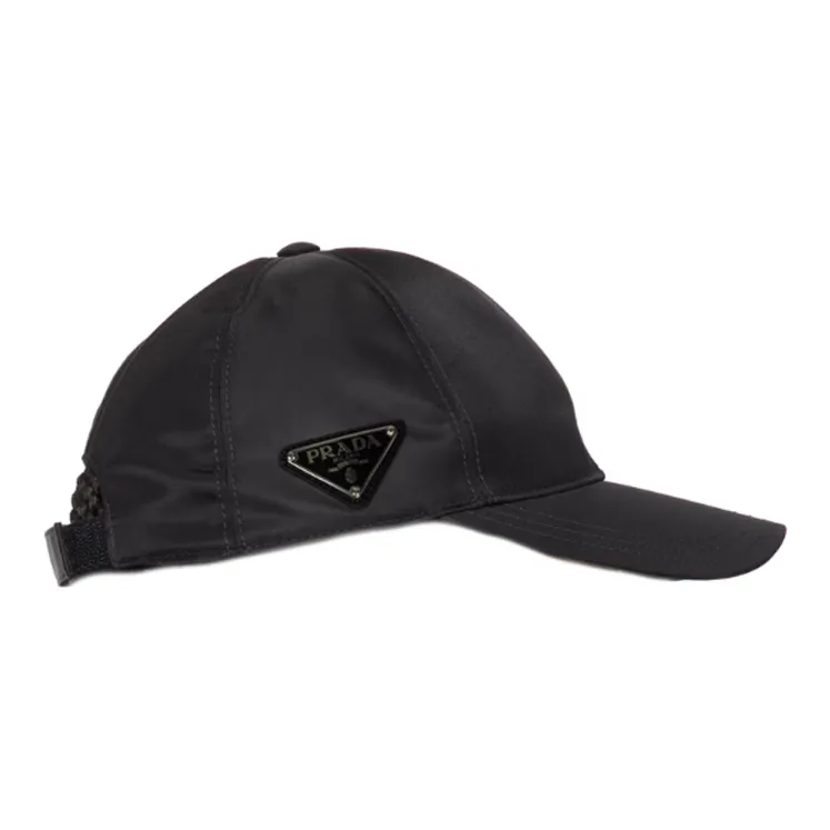 PRADA Recycled Nylon Baseball Caps Women's Black-0