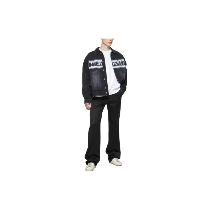 WE11DONE Denim Jackets Unisex Black-2