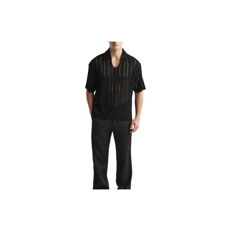 ZARA Polo Shirts Men Black-2