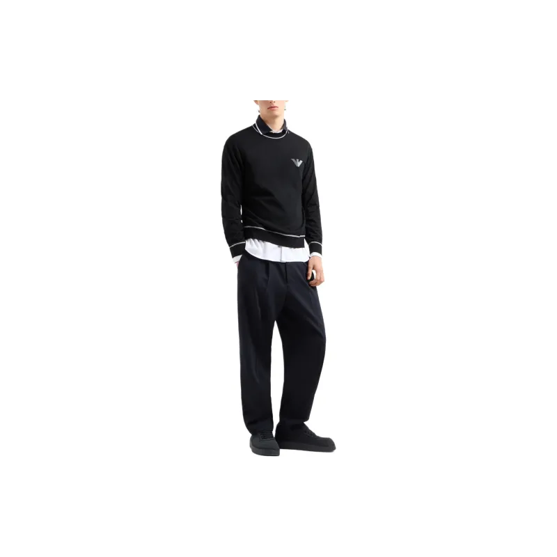 EMPORIO ARMANI Virgin wool Jumper With Jacquard Logo Detail-2
