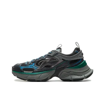 LiNing Star Cushioning Anti Slip Wear Resistant Breathable Height Increasing Low Top Chunky Sneakers Men's Dark Gray