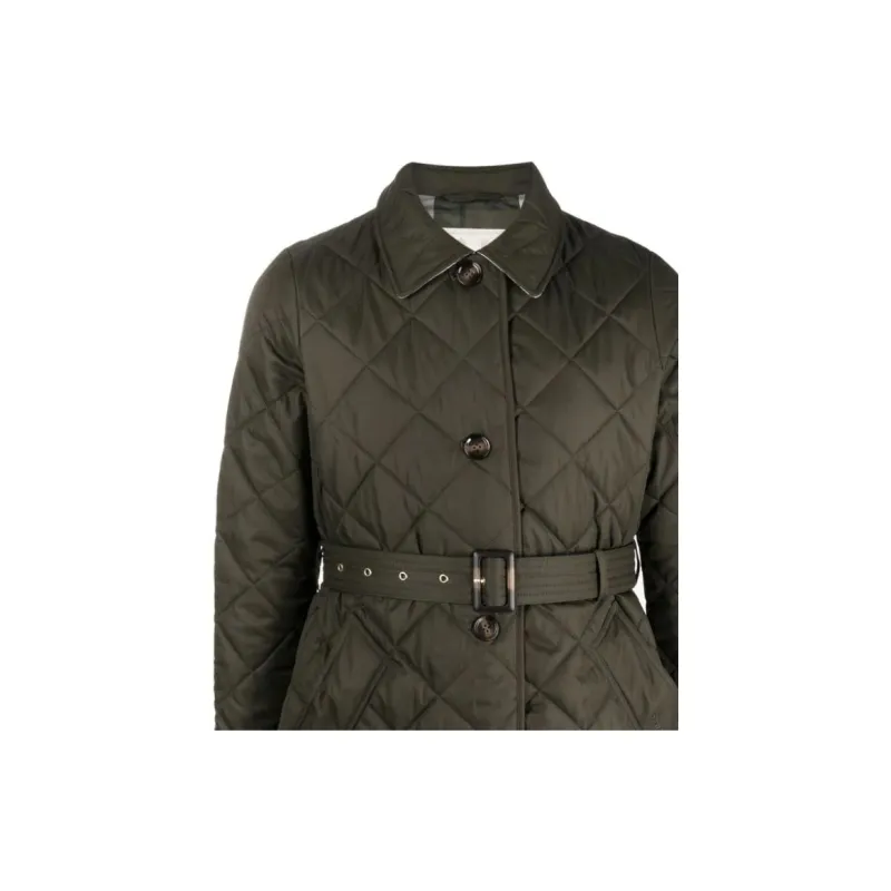 BARBOUR Diamond-quilted Single-breasted Coat-4