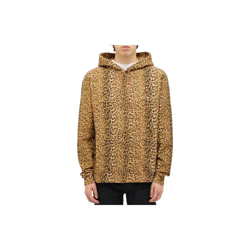 SAINT LAURENT Leopard-print Cotton Hoodie-2