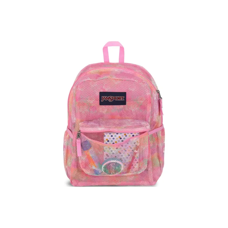 JanSport Recycled Polyester Mesh Backpack Unisex Neon Daisy-5