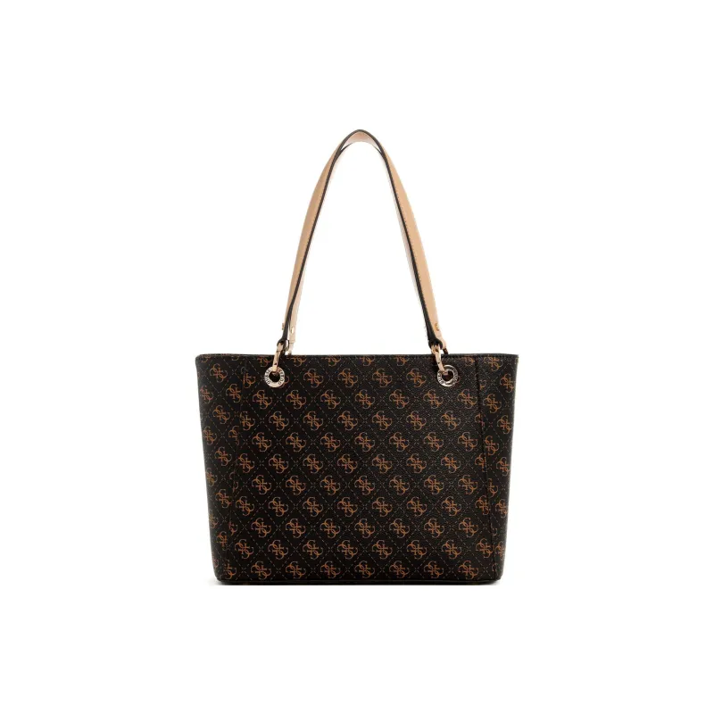 GUESS Artificial Leather Tote Bag Shopping Bag Handbag Small Size Women's Brown-2