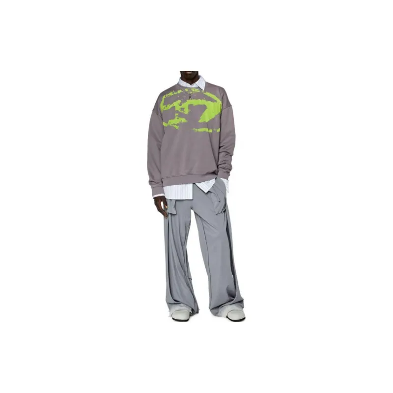 DIESEL S Boxt N5 Distressed Flocked Logo Sweatshirt-4