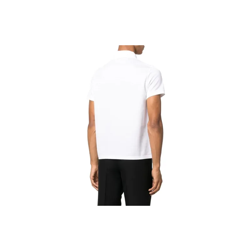 SAINT LAURENT Cassandre Logo Embroidered Polo Shirt-3