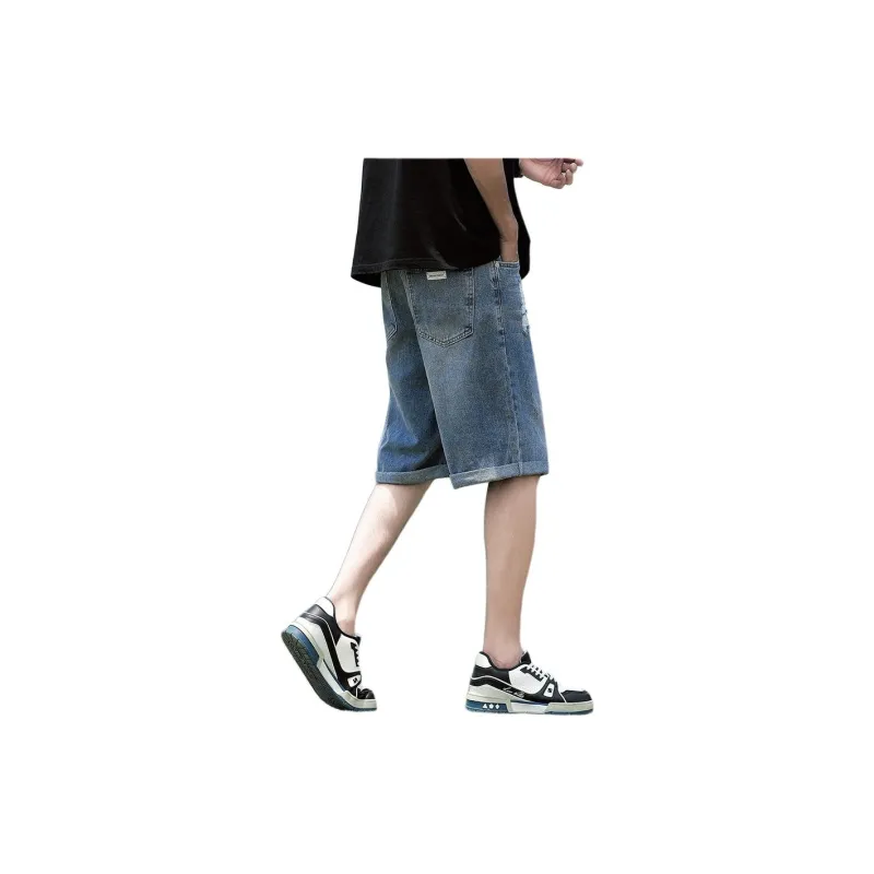 Tonlion Denim Shorts Men's Light Blue-3