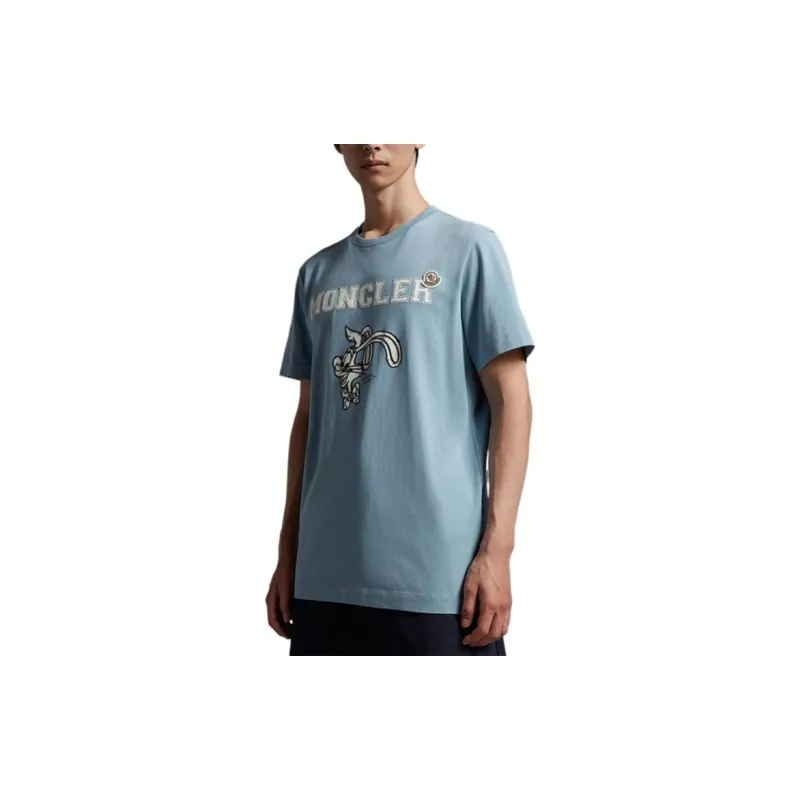 Moncler T-Shirts Men Light Blue-3