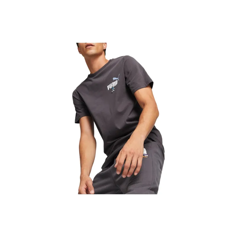PUMA THE SMURFS T Shirts Men Charcoal Black-2