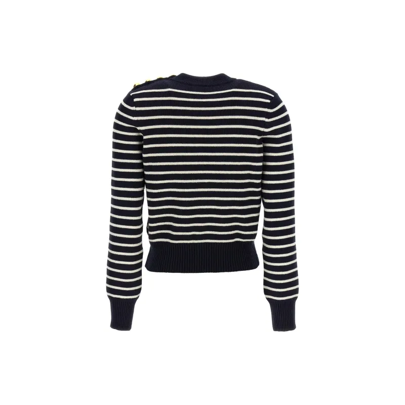AMIPARIS Button Embellished Crewneck Knitted Jumper-1