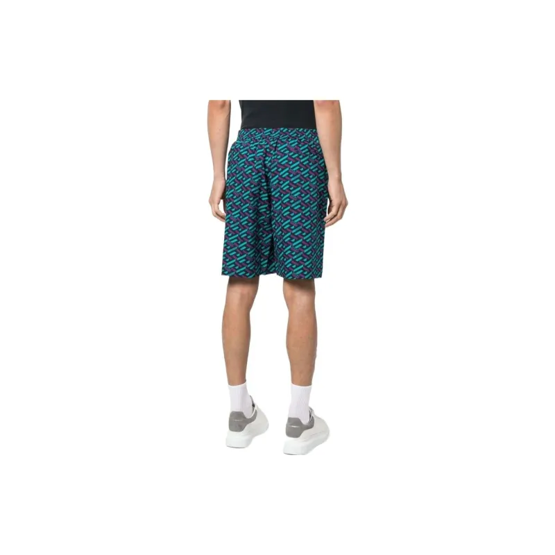 VERSACE Le Greca Print Elasticated waist Shorts-3
