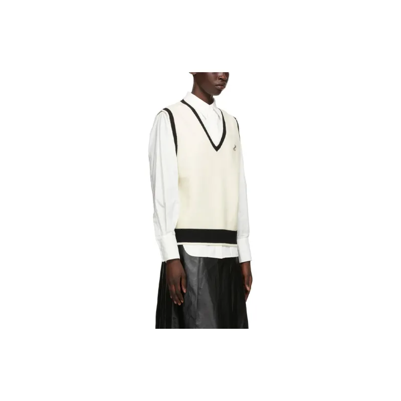 WE11DONE Logo Metal Detail Knit Vest-4