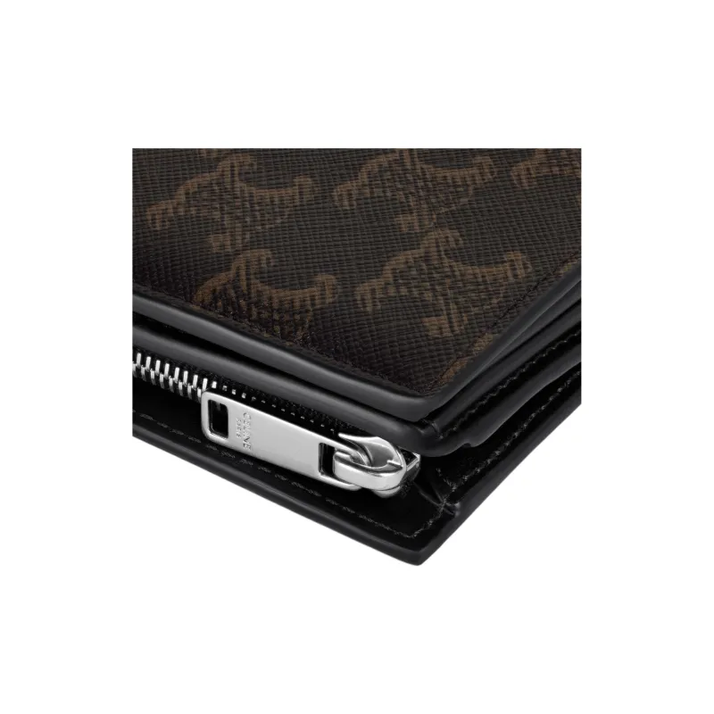 CELINE Triomphe Canvas Wallet Regular Men's Black-4