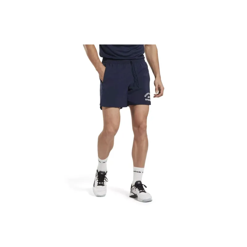 Reebok TRAIN WOVEN GRAPHIC SHORT Sports Shorts Men's Marine Blue-1