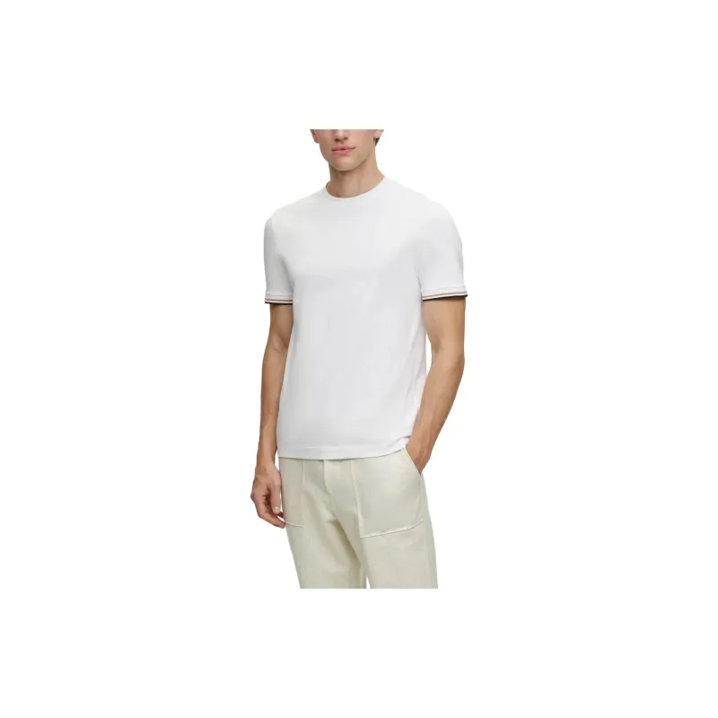 HUGO BOSS Stripe Trim Crewneck T Shirt-1