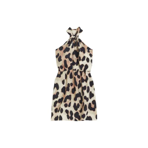 H&M Sleeveless Dresses Women's Light Beige/Leopard