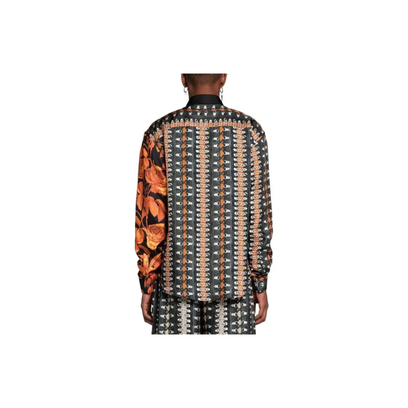 Roberto Cavalli Flower Bondage-Print Silk Shirt Shirt Men's Multicolor-3
