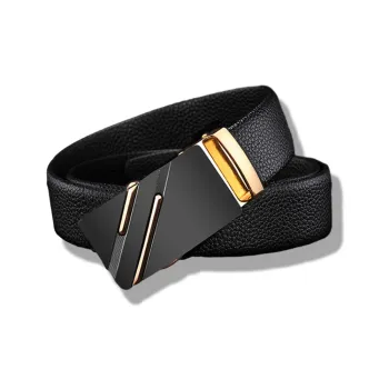 NIUMJ Automatic Buckle, Youthful, Trendy Cow Leather, Business Jeans Suit Pants Leather Belts Men's 3.5cm