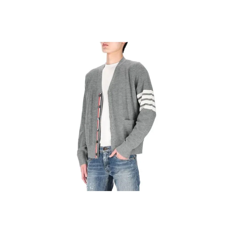 THOM BROWNE Stripe Detailed Button Up Cardigan-5