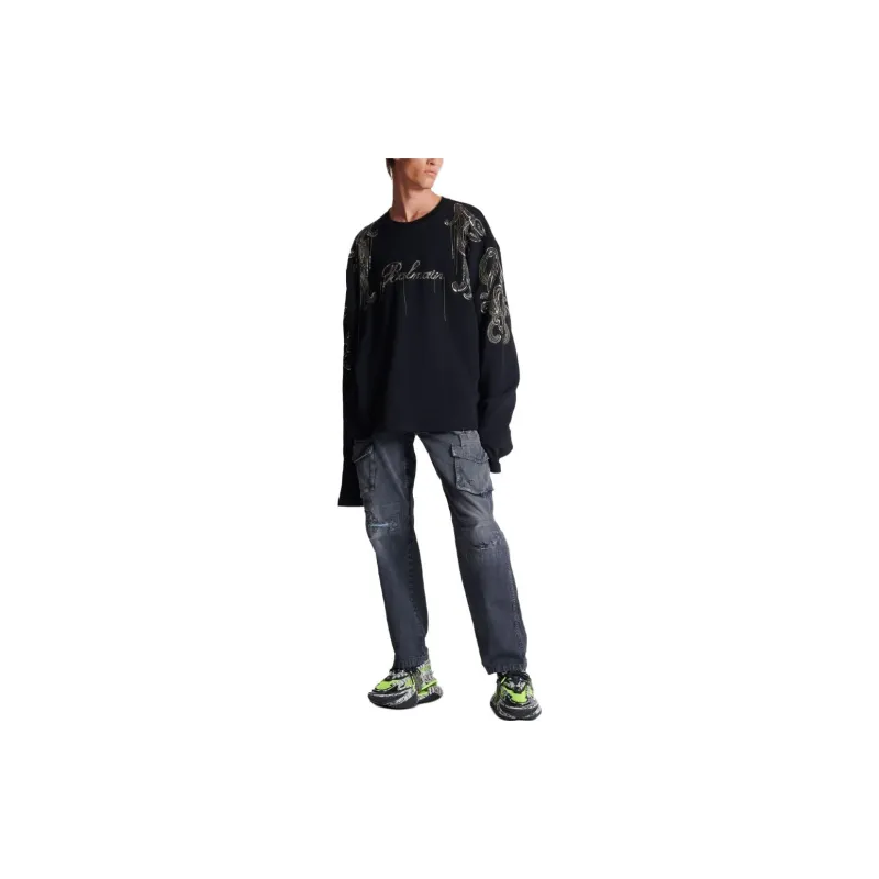 BALMAIN Distressed effect Cargo pockets Jeans-1