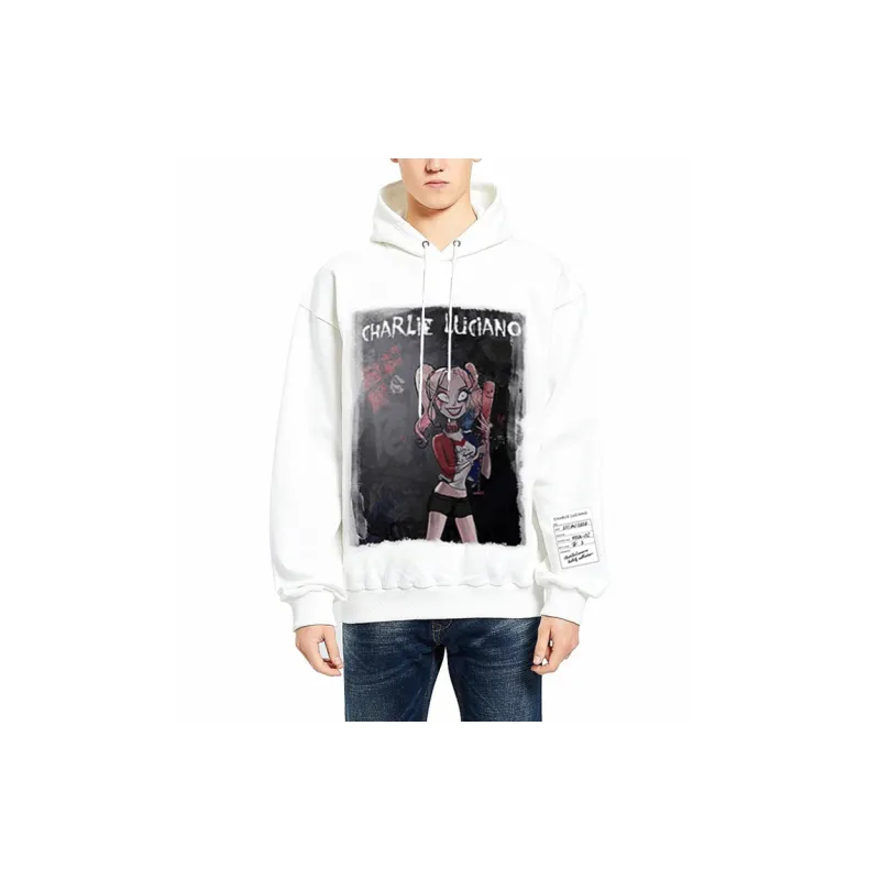 Charlie Luciano Hooded Loose Fit Regular Sweatshirt Unisex White-2