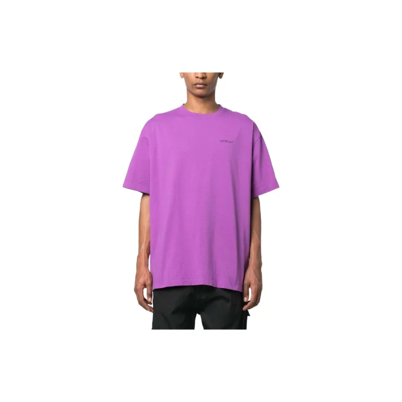 OFF WHITE T Shirt Loose Fit Style Men's Purple-2