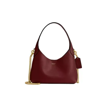 COACH Brooklyn Grained Calfskin Portable Crossbody Bag, Shoulder Bag Medium Size Women's Rubies Color