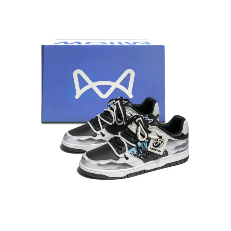 MIIOW Trend Party Series Coverage Anti Slip Wear Resistant Lightweight Breathable Low Top Skateboard Shoes Unisex-7