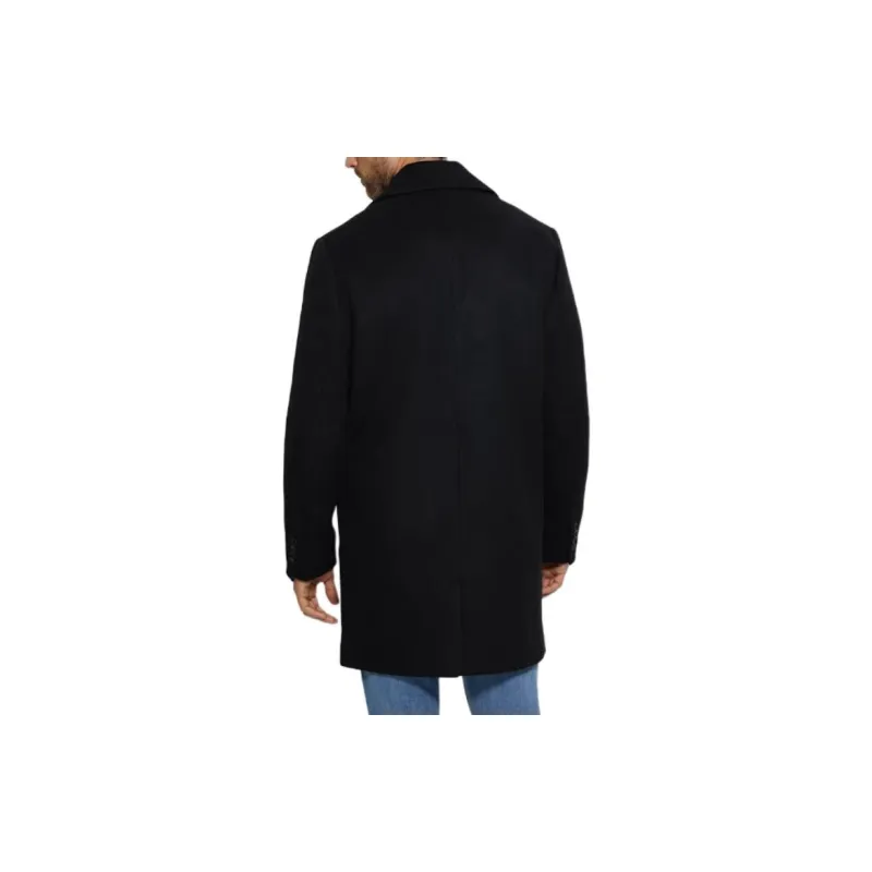 GUESS Bel Air Melton Wool-Blend Peacoat Coats Men's Black-3