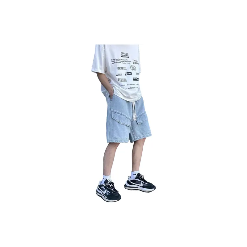 JOSEPH ABBOUD Denim Shorts Unisex Light Blue-4