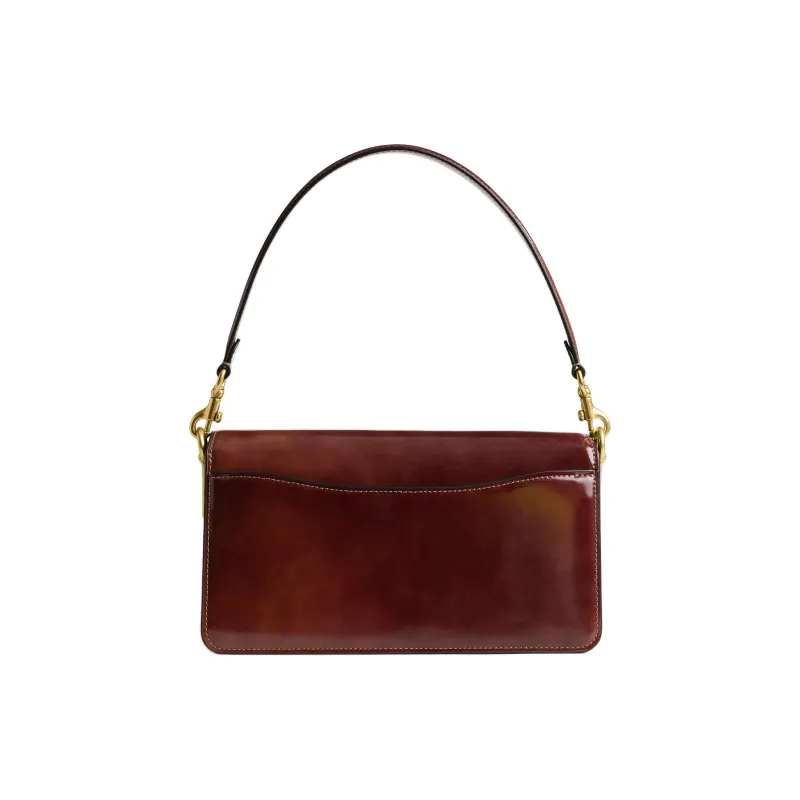 COACH Tabby Smooth Leather Portable Crossbody Bag, Shoulder Bag Women's Dark Brown-1