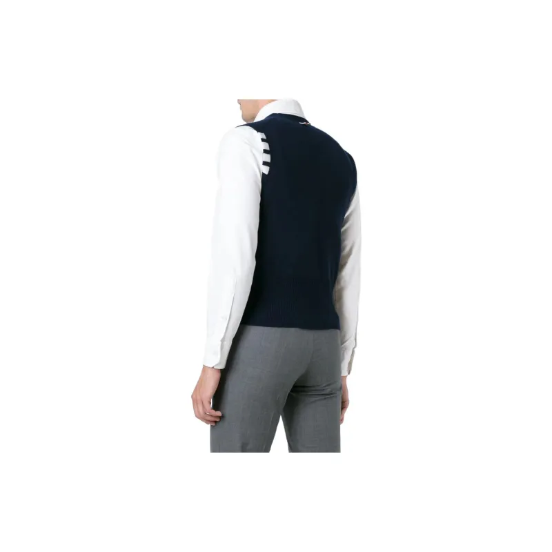 THOM BROWNE Sleeveless Buttoned Cardigan-3
