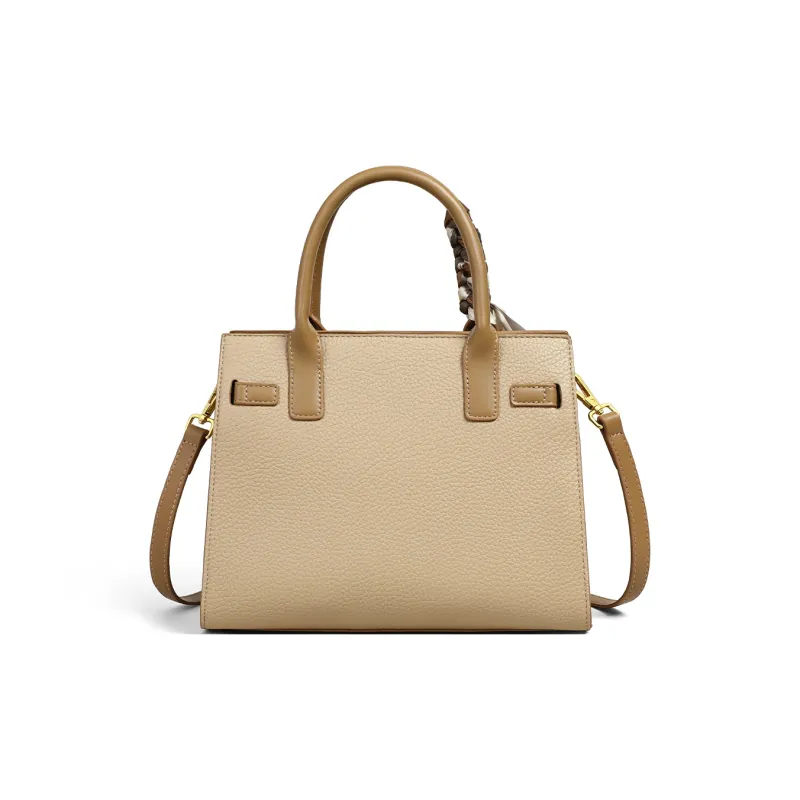 COMELY Cow Leather Mom Bag, Shoulder Bag, Crossbody Bag Medium Size Women's Khaki-3